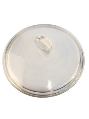 Vintage Pyrex Clear Glass Lid CW 22 C 8" Round W/ Oval Handle Fin Knob Design